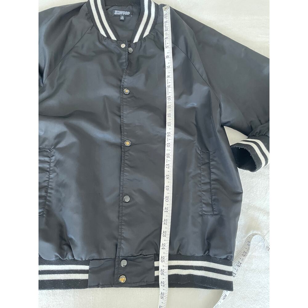 Elwood Black Satin Varsity Bomber Jacket Size M - Picture 4 of 6